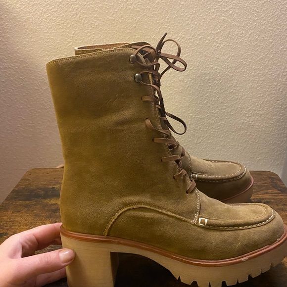 NWOT Maeve Suede Combat Shoes Size 9 - Picture 4 of 6